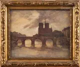 Notre-Dame de Paris à l’aube by Charles Maundrell, Aquarelle sur papier signée en bas à droite, sold Oct 2023