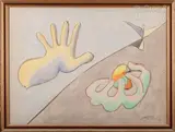 Composition aux mains et à l’oiseau by Léopold Survage, 1951, Aquarelle sur papier, sold Oct 2023