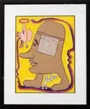 Têtes en marche by Yvon Taillandier, Gouache sur papier signée en bas au milieu, sold Oct 2023