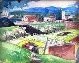 Hochelaga by Marc-Aurèle Fortin, Aquarelle, sold Nov 2022