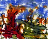 Forêt d'automne by Paul-Vanier Beaulieu, Aquarelle, sold Nov 2022
