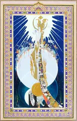 Fatum by Paul Mak, Gouache rehaussée à la feuille d'or sur papier, sold Sep 2022