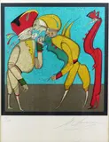 Carnaval à St-Petersbourg by Mihail Chemiakin, Lithographie, sold Sep 2022
