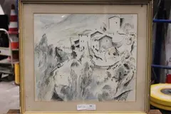 Vue d'une maison by Henri Goetz, Encre de Chine, aquarelle et crayon sur papier, sold Apr 2021