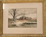 Clairière by Auguste Allongé, Aquarelle signée en bas à gauche, sold Oct 2025