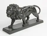 FONDEUR BARBEDIENNE « Lion marchant by Antoine-Louis Barye, Épreuve en bronze à patine noire, sold Sep 2025