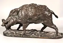 Sanglier by Pierre-Jules Mêne, Bronze à patine brun-vert, sold Sep 2025