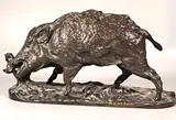 Sanglier by Pierre-Jules Mêne, Bronze à patine brun-vert, sold Sep 2025