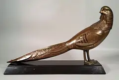 Faisand by Alexandre Kelety, Bronze à triple patine à décor niellé, gravé sur la terrasse, sold Sep 2025