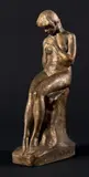 Ingénue, ca 1916 by Philippe Wolfers, Plâtre doré, sold Jun 2018