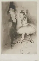 Danseuse et dandy by Louis Legrand, Aquatinte originale sur papier, sold Nov 2021