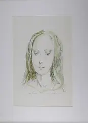 Portrait de Madone by Tsuguharu Foujita, 1964, Lithographie en couleur monogrammée et datée dans la planche, sold Dec 2015