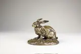 Lièvre à l'écoute by Pierre-Jules Mêne, Epreuve en bronze à patine brun clair nuancé, sold Nov 2015
