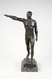 L'athlète ou salut olympique by Maurice Guiraudriviere, Epreuve en bronze à patine vert nuancé, sold Nov 2015