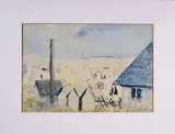 Plage de Saint-Jean-de-Monts, Vendée (?) by Jean Launois, Encre et aquarelle sur papier signé en bas à droite, sold Nov 2015