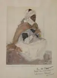 Joueur de flute berbère by Maurice Henri Hensel, 1927, Lithographie signée et datée en bas à droite dans la planche, sold Nov 2015