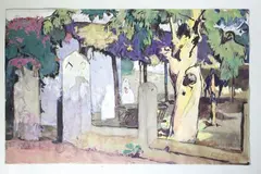 Le vieil eucalyptus by Jean Bouchaud, 1923, Gouache située "Alger" et datée "23", sold Nov 2015