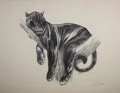 Panthère branchée 1938 by Paul Jouve, Lithographie originale sur papier Japon, sold Nov 2015