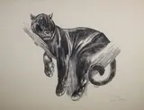 Panthère branchée 1938 by Paul Jouve, Lithographie originale sur papier Japon, sold Nov 2015