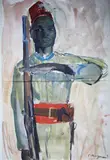 Le militaire africain by Stéphane Magnard, Gouache sur papier signé en bas à droite, sold Nov 2015