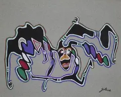 Chien décomposé by Marcel Gotène, Gouache sur papier signé en bas à droite, sold Nov 2015