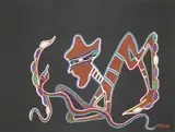 Serpents by Marcel Gotène, Gouache sur papier signé en bas à droite, sold Nov 2015