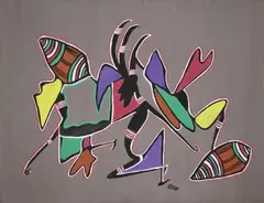 Danses by Marcel Gotène, Gouache sur papier signé en bas à droite, sold Nov 2015
