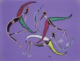 Oiseaux by Marcel Gotène, Gouache sur papier signé en bas à droite, sold Nov 2015