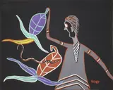 Feuilles by Marcel Gotène, Gouache sur papier signé en bas à droite, sold Nov 2015