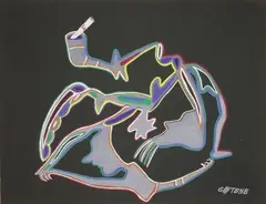 Métamorphose by Marcel Gotène, Gouache sur papier signé en bas à droite, sold Nov 2015