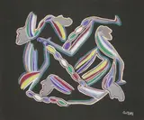 Masques by Marcel Gotène, Gouache sur papier signé en bas à droite, sold Nov 2015