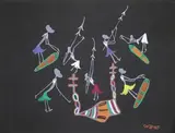 Les musiciens by Marcel Gotène, Gouache sur papier signé en bas à droite, sold Nov 2015