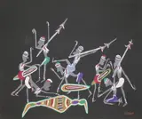 Enterrement by Marcel Gotène, Gouache sur papier signé en bas à droite, sold Nov 2015