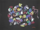 Femmes penchées et fleurs by Marcel Gotène, Gouache sur papier signé en bas à droite, sold Nov 2015