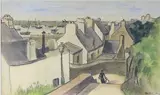 Promeneurs au port by Robert Louis Antral, 1935, Aquarelle signée en bas à droite, sold Oct 2015