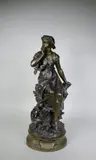Chant de l'allouette by Hippolyte Moreau, Epreuve en bronze à patine brun nuancé, sold Oct 2015