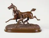 Cheval et son lad by Edouard Comte du Passage, Epreuve en bronze à patine brun rouge nuancé, sold Oct 2015