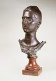 Buste de femme, projet pour la République by Jean Antoine Injalbert, Epreuve en bronze à patine brun foncé nuancé, sold Oct 2015