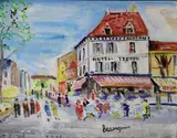 L'Hôtel du Tertre by Lucien Génin, Gouache signée en bas à droite, sold Apr 2015