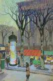 Place de la Madeleine by Léa Lafugie, Aquarelle et gouache signée en bas à droite, sold Apr 2015