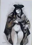 Le bal masqué by Ruiz Pipo, Encre de chine et aquarelle signée en bas à gauche, sold Apr 2015