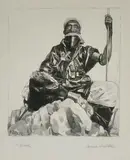 Targui assis by Paul Jouve, Lithographie originale, sold Mar 2015