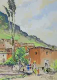 Maison de l'Atlas by Paul Neri, Gouache signée en bas à droite, sold Mar 2015