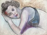 Femme au bustier noir by Nicolas Poliakoff, 1950, Pastel signé et daté en bas à droite, sold Nov 2008