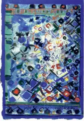 COMPOSITION" by Manuel Cargaleiro, 1969, Gouache sur papier fort signé en bas à droite et daté en bas à gauche, sold Oct 2008