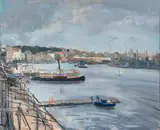 Port de Toulon by Dimitri Bouchène, 1930, Pastel et gouache sur papier signé et daté en bas à gauche, sold May 2008