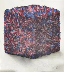 Compression de drapeaux américains by César Baldaccini, Lithographie, sold Apr 2025