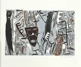 Masque d'inspiration africaine by Hélène Delprat, Lithographie, sold Apr 2025