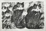 Chats au milieu des fleurs by Walasse Ting, Lithographie, sold Apr 2025