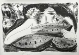 Femme mangeant une pastèque by Walasse Ting, Lithographie, sold Apr 2025